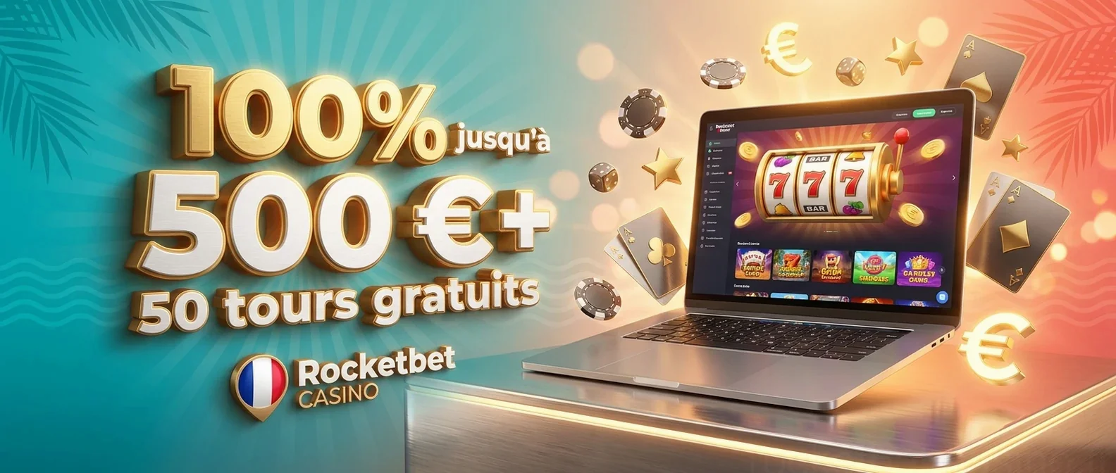 100% jusqu'à 500 €+ 50 tours gratuits